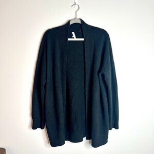 Vince Black Wool Cashmere Open Front Cardigan Sweater Minimalist Quiet Luxury XL